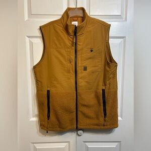 Topo Designs Vest Mens Size XL  Extra Large Mustard Brown Full Zip Sherpa Lined